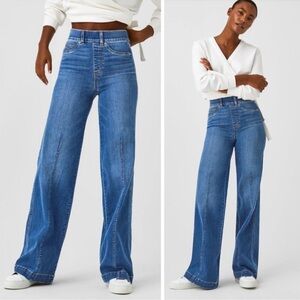 SPANX Seamed Front Wide Leg Jeans Vintage Indigo Sz XL NWT